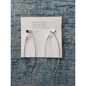 Slate Twisted Silver Tone Dangle Earrings